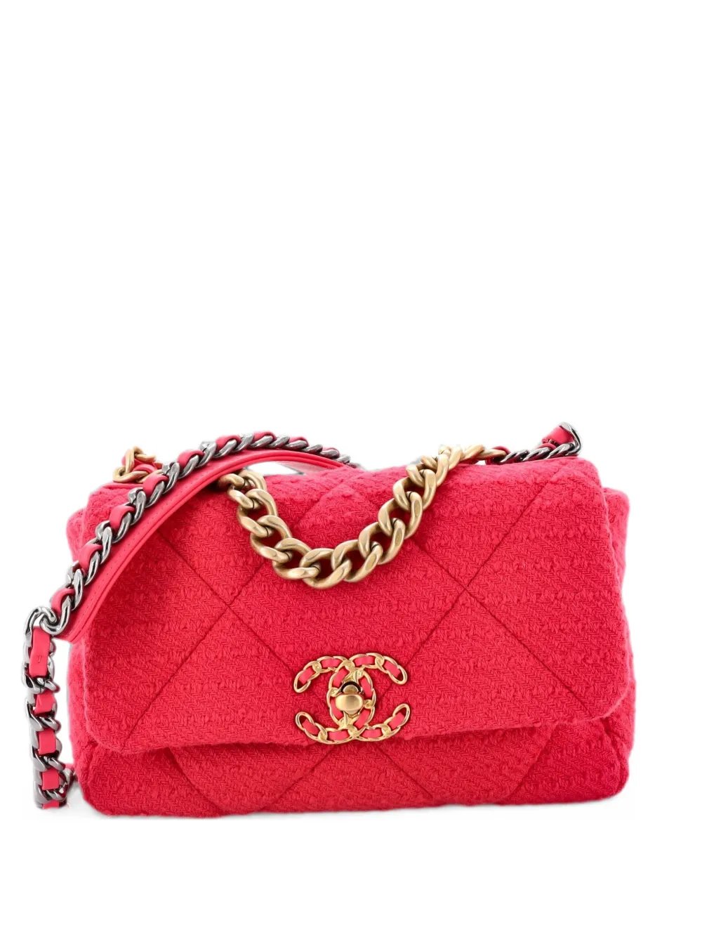 19 Flap Bag Quilted Tweed Medium crossbody bag