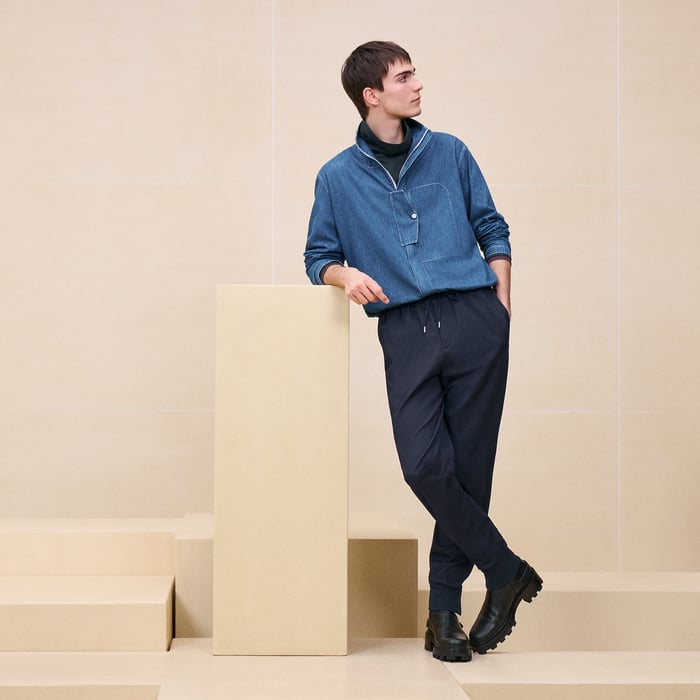 "Poche a cheval" boxy fit jacket shirt