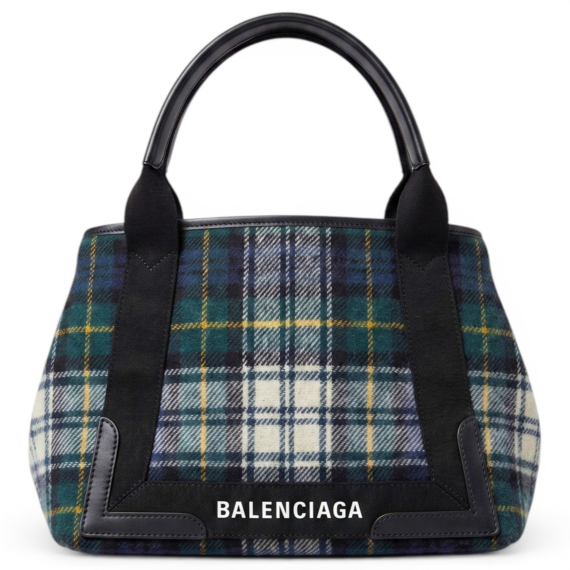 Navy cabas wool tote