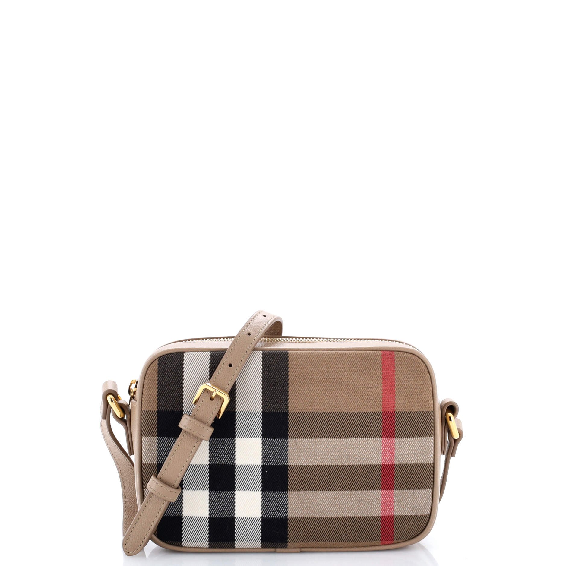 Burberry Camera Crossbody Bag Vintage Check Canvas Small