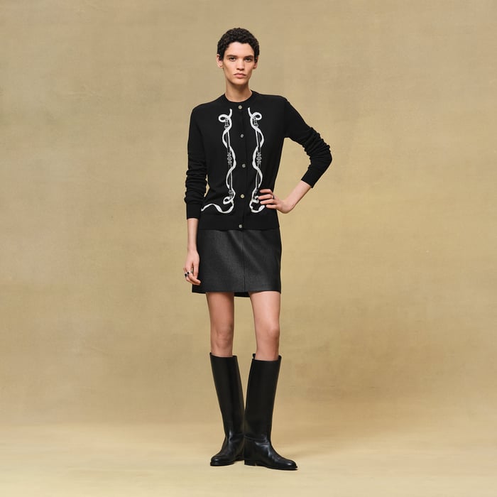 Noir "Ferronnerie" Long-sleeve Cardigan