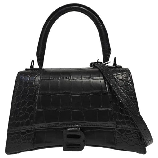 Hourglass leather handbag