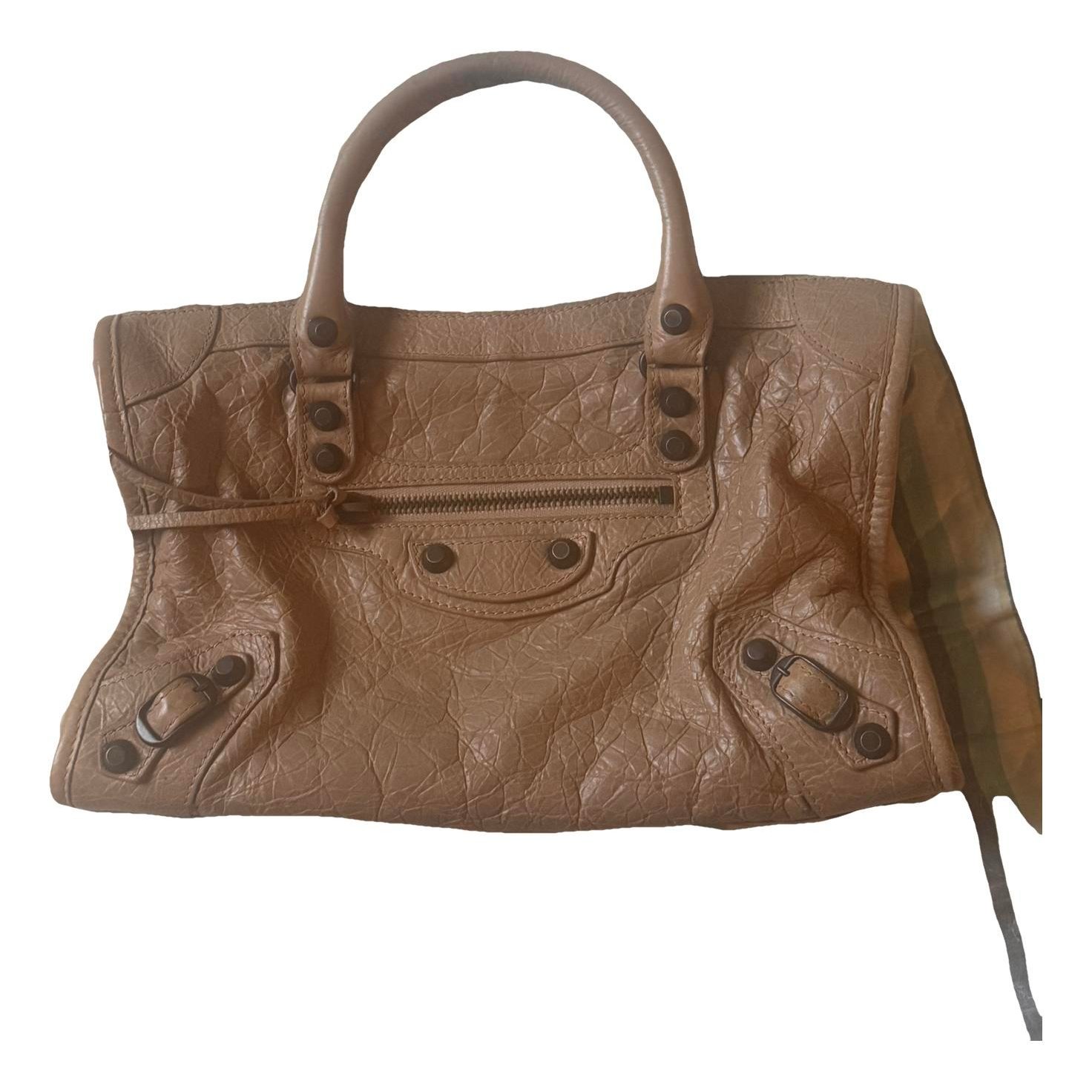 City leather handbag