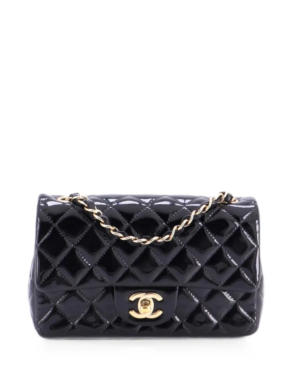 Classic Single Flap Bag Quilted Patent Mini crossbody bag