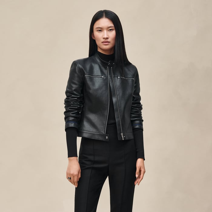 Noir Leather Biker Jacket
