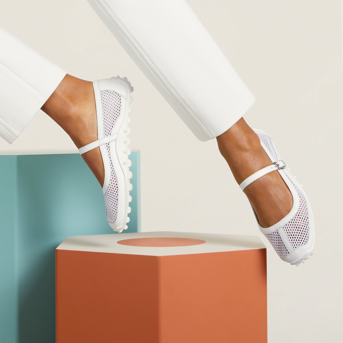 Blanc Kichu Ballet Flat