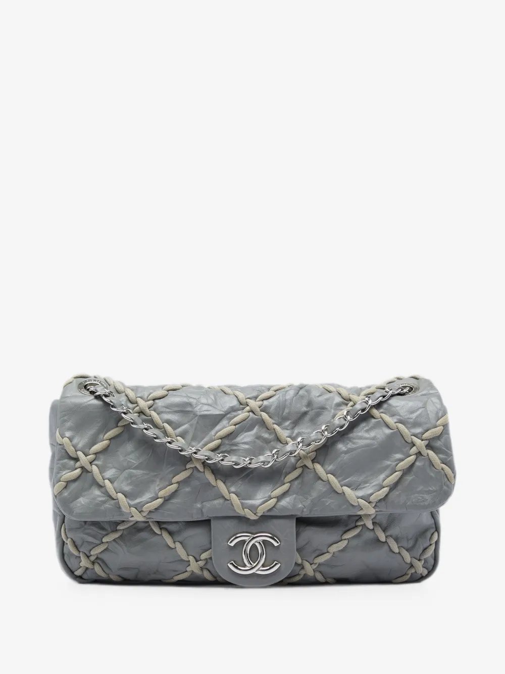 2009-2010 Medium Quilted Crinkled Calfskin Ultra Stitch Flap shoulder bag