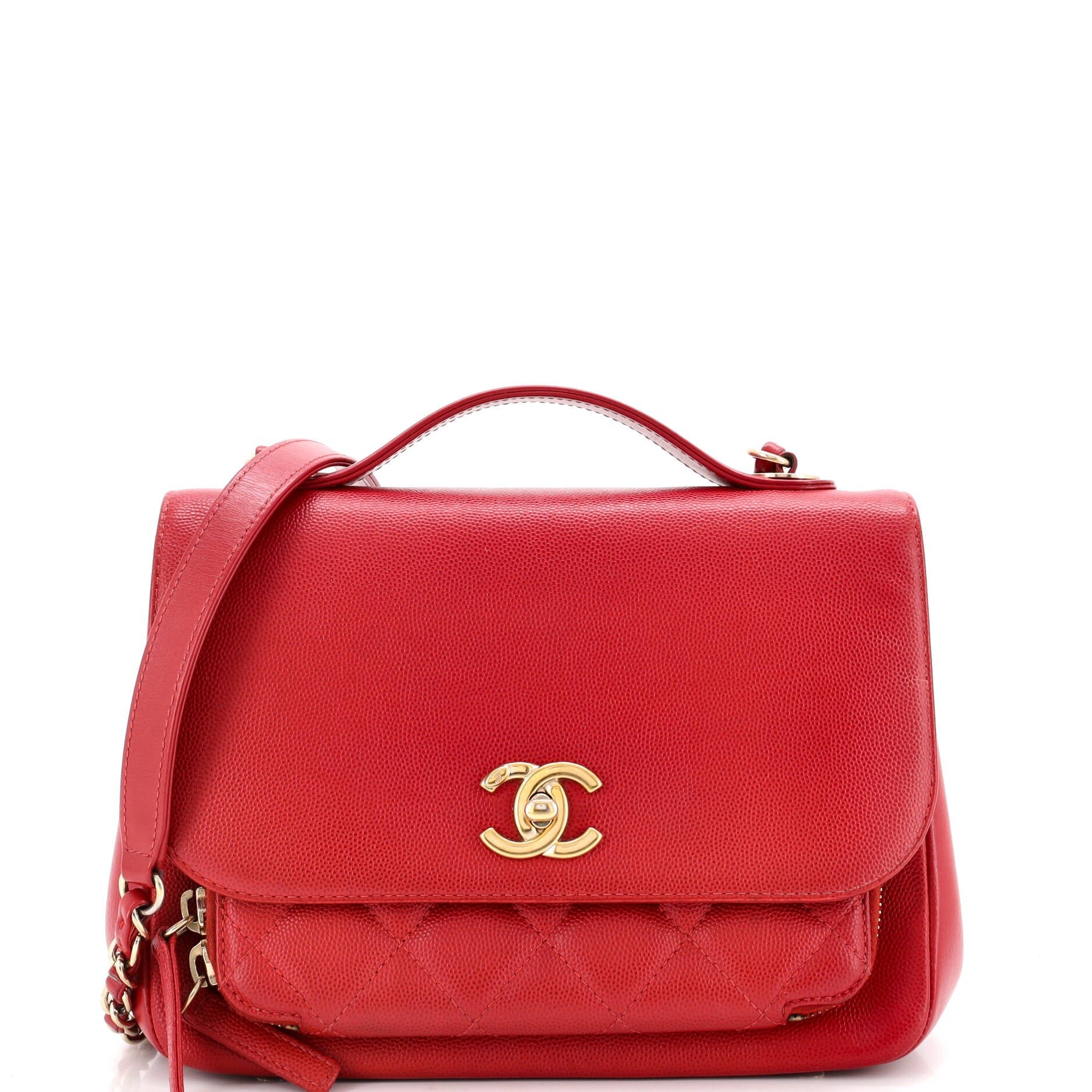 Business Affinity Flap Bag Quilted Caviar Small