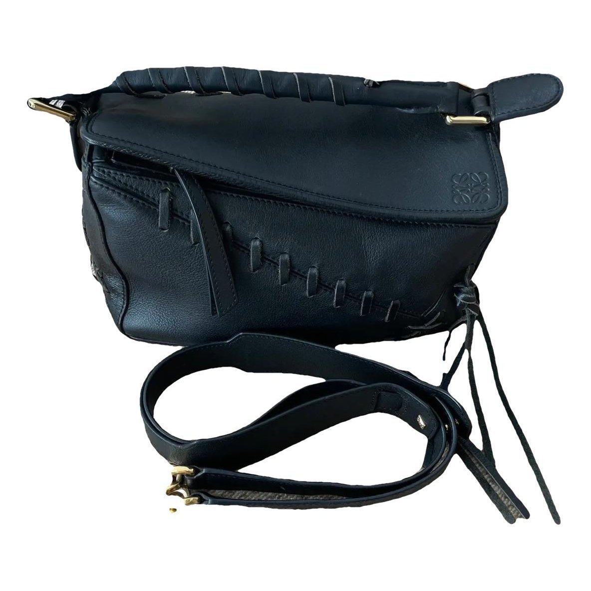 Puzzle leather handbag