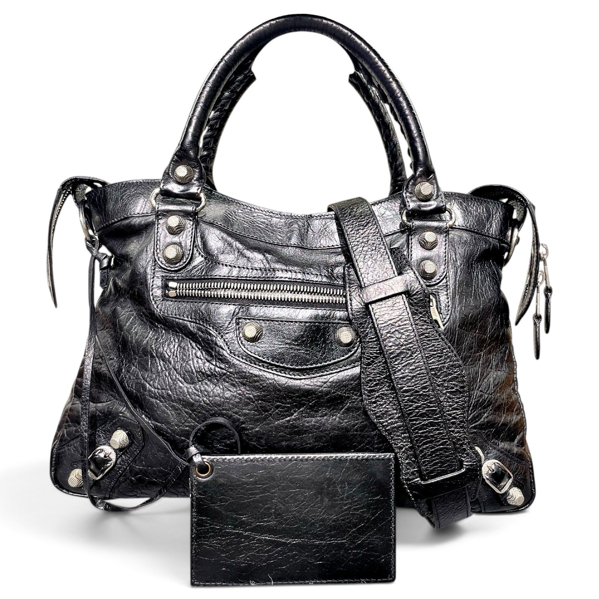 City leather handbag