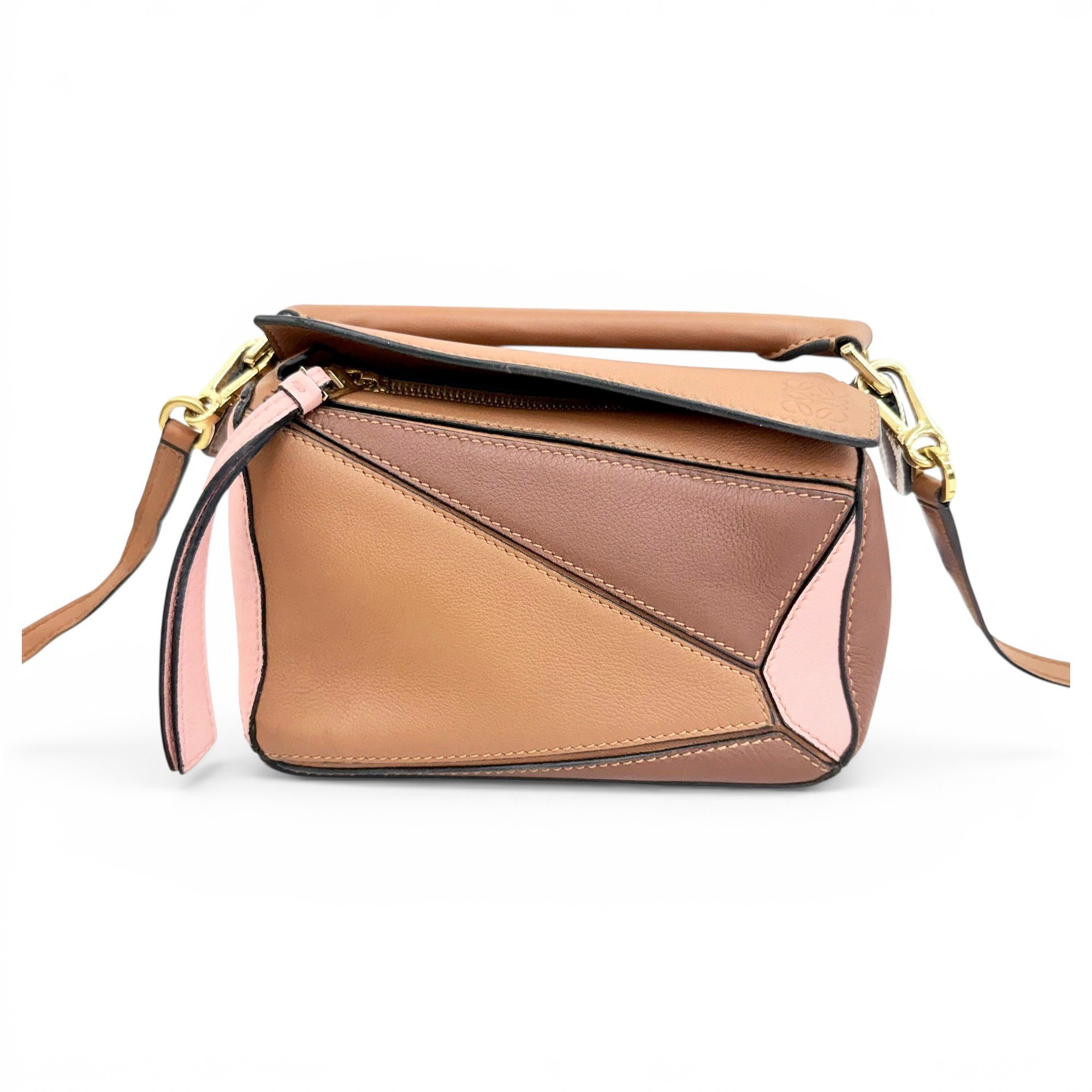 Puzzle leather handbag