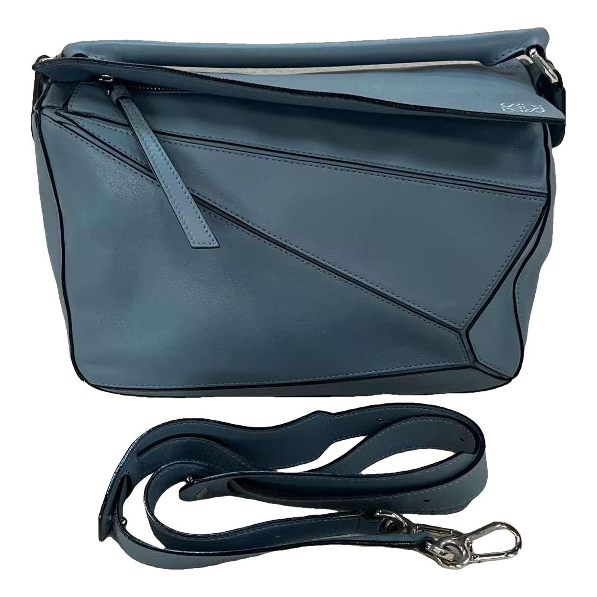 Puzzle leather handbag