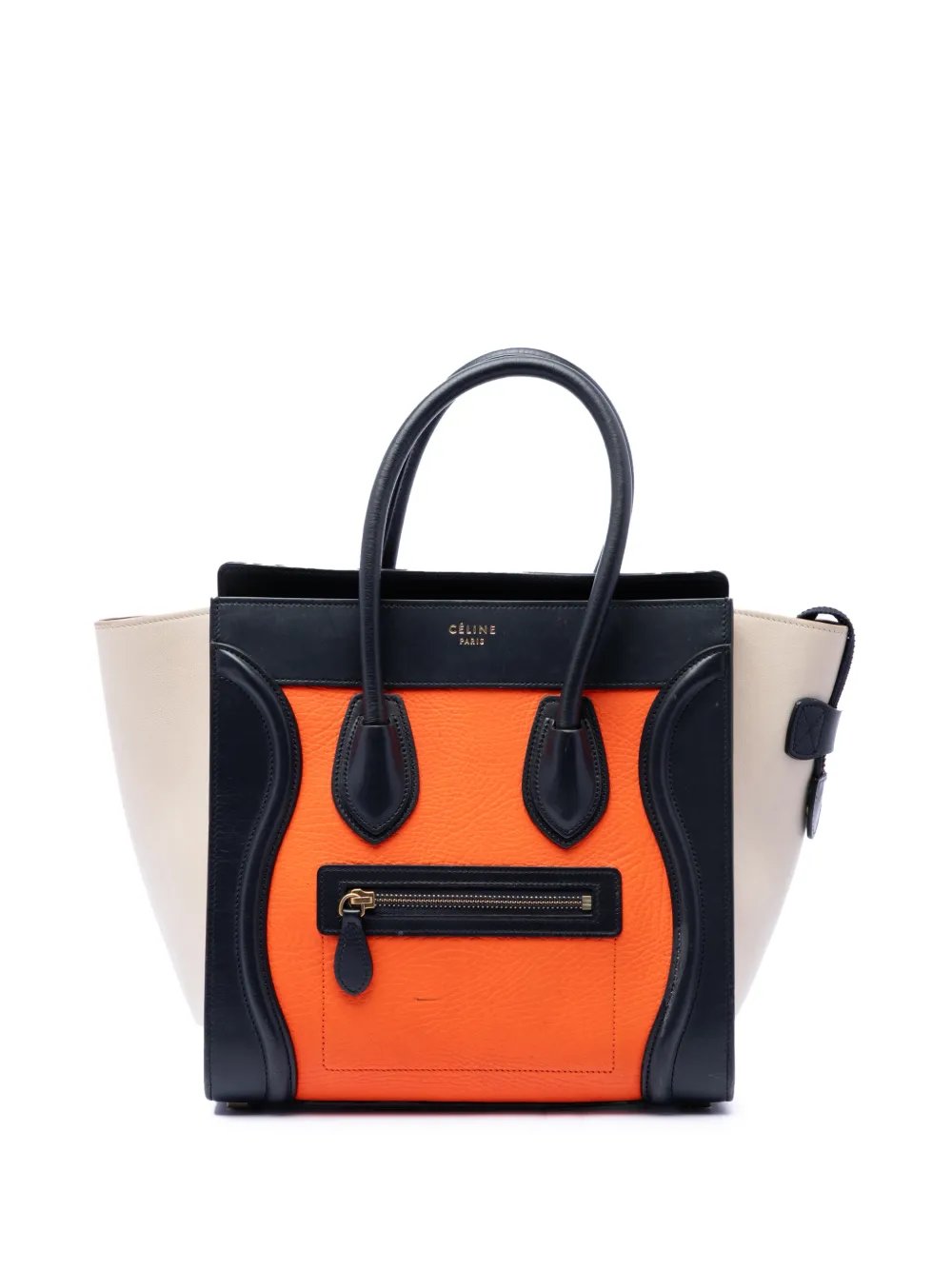 2014 Micro Tricolor Leather Luggage Tote handbag