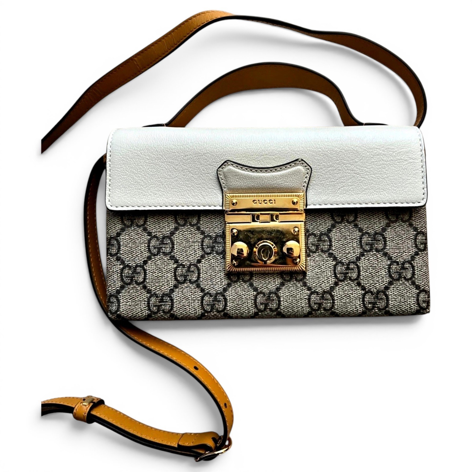 Padlock leather handbag