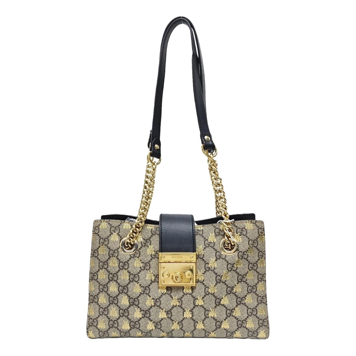 Padlock leather handbag