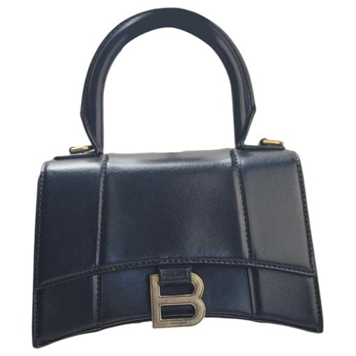 Hourglass leather handbag
