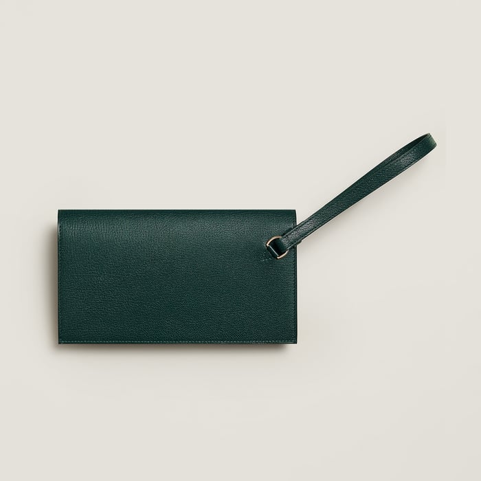 Vert Cyprès Kelly Pocket Long Electrum Wallet