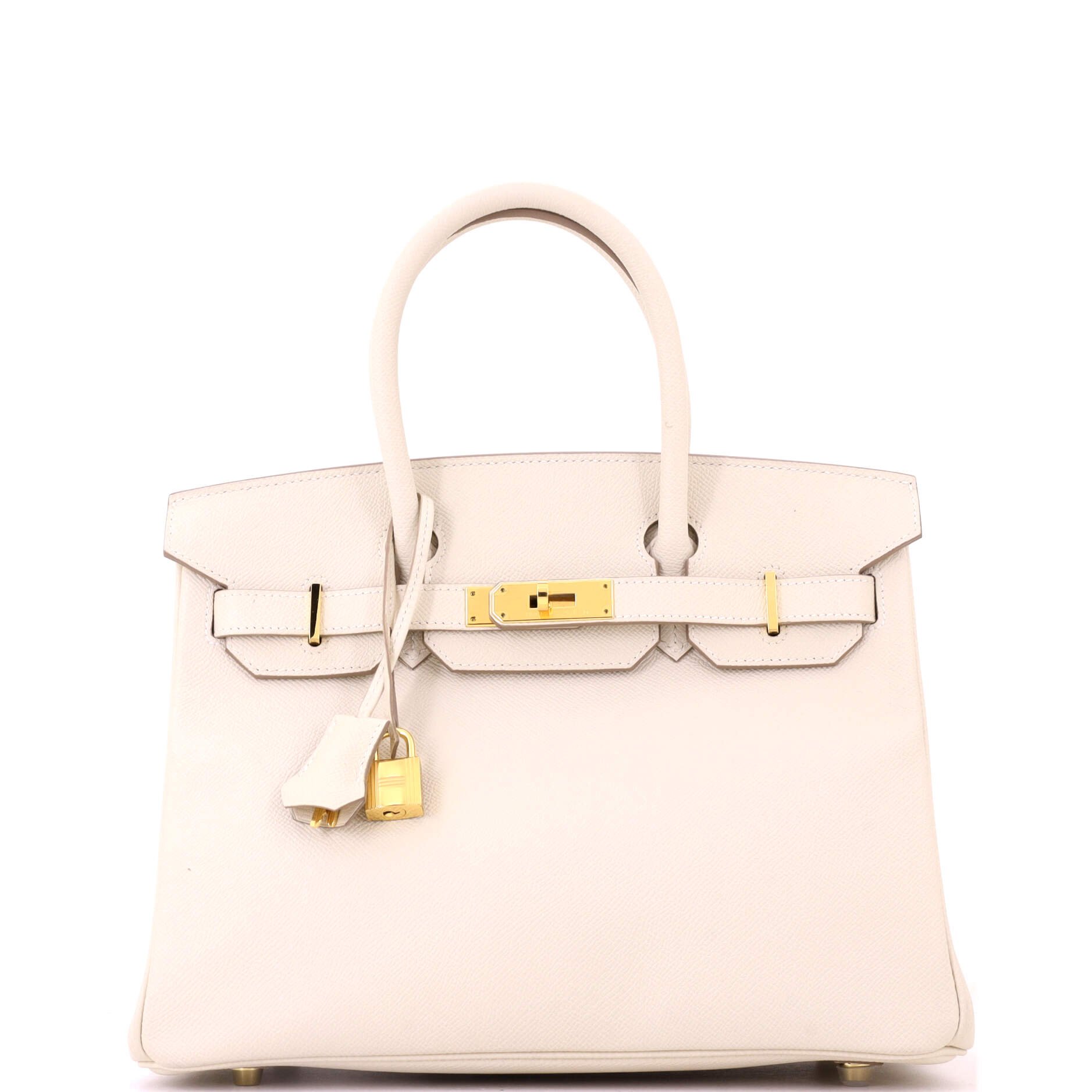 Birkin Handbag Craie Epsom with Gold Hardware 30