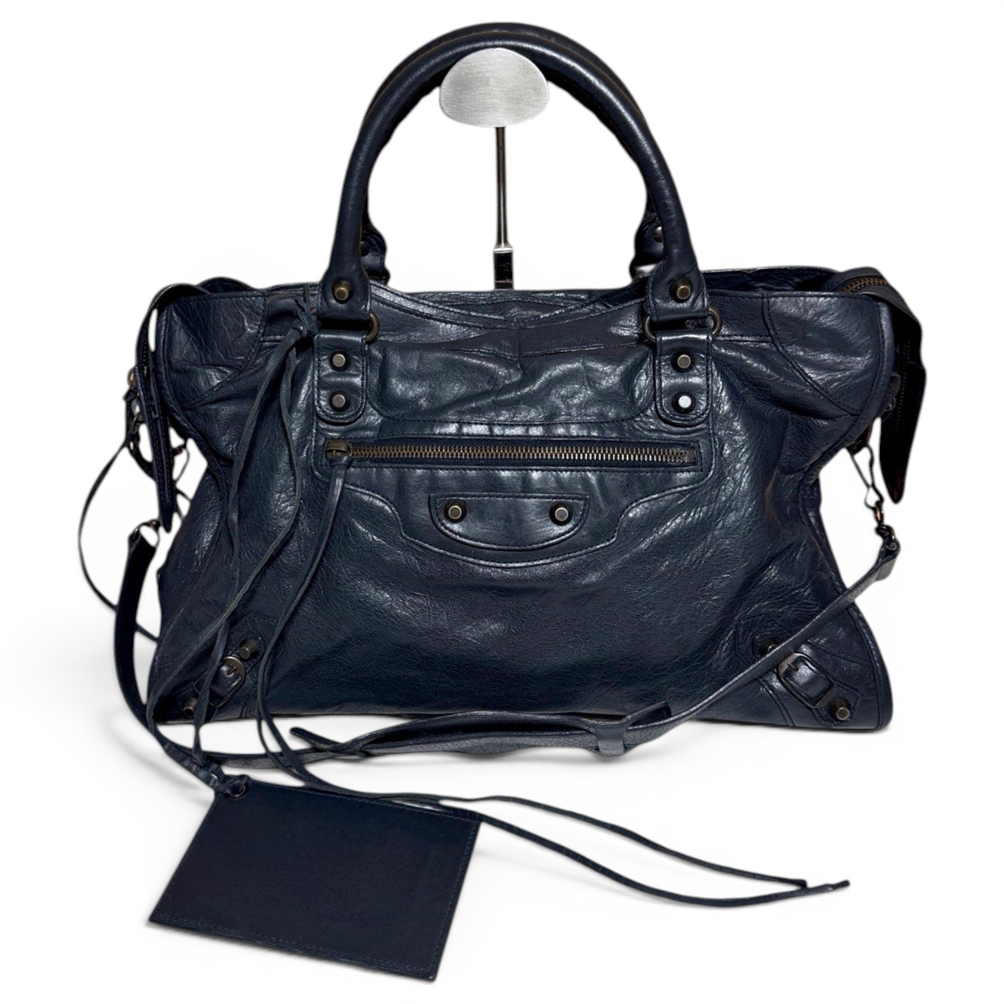 City leather handbag