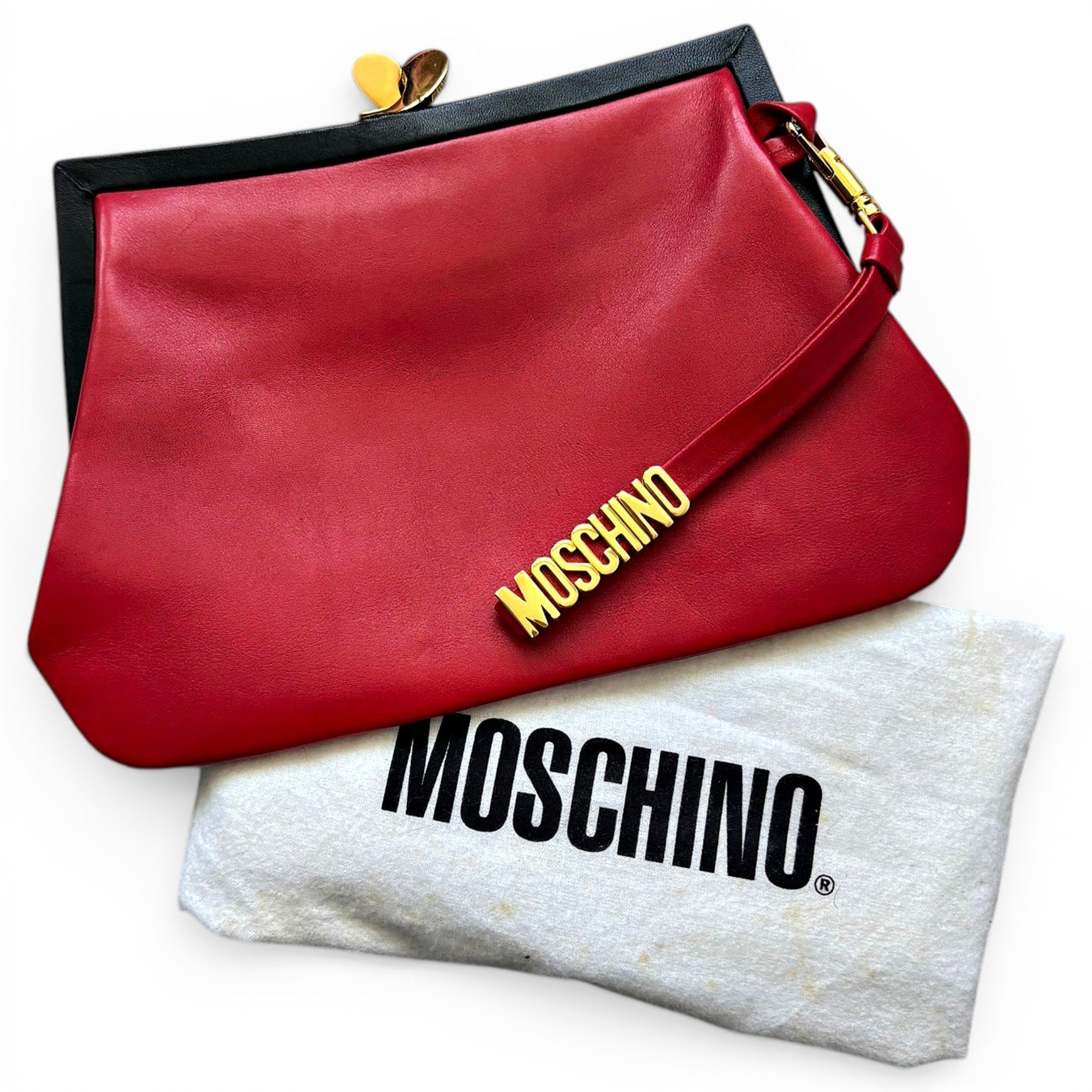 Leather clutch bag