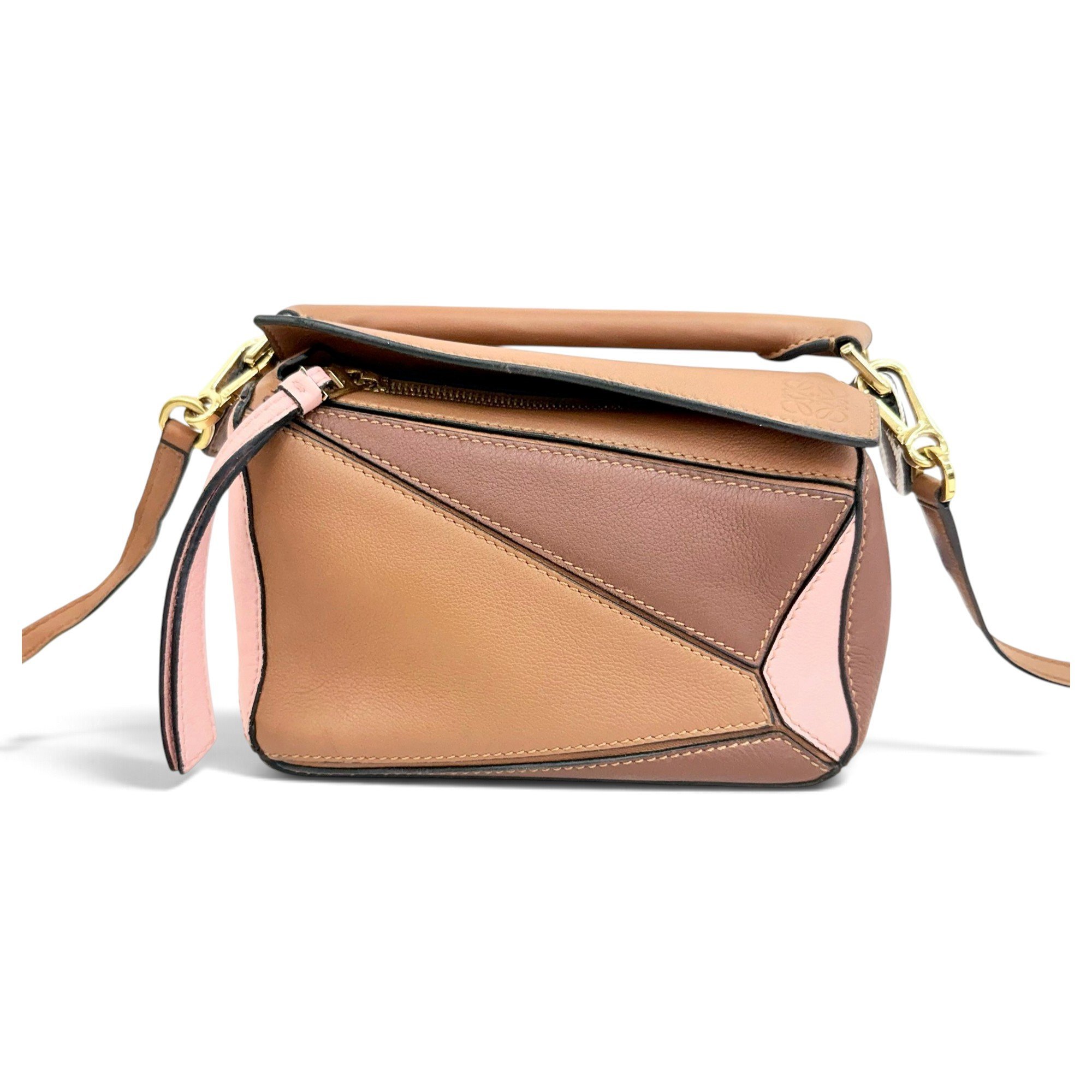Puzzle leather handbag