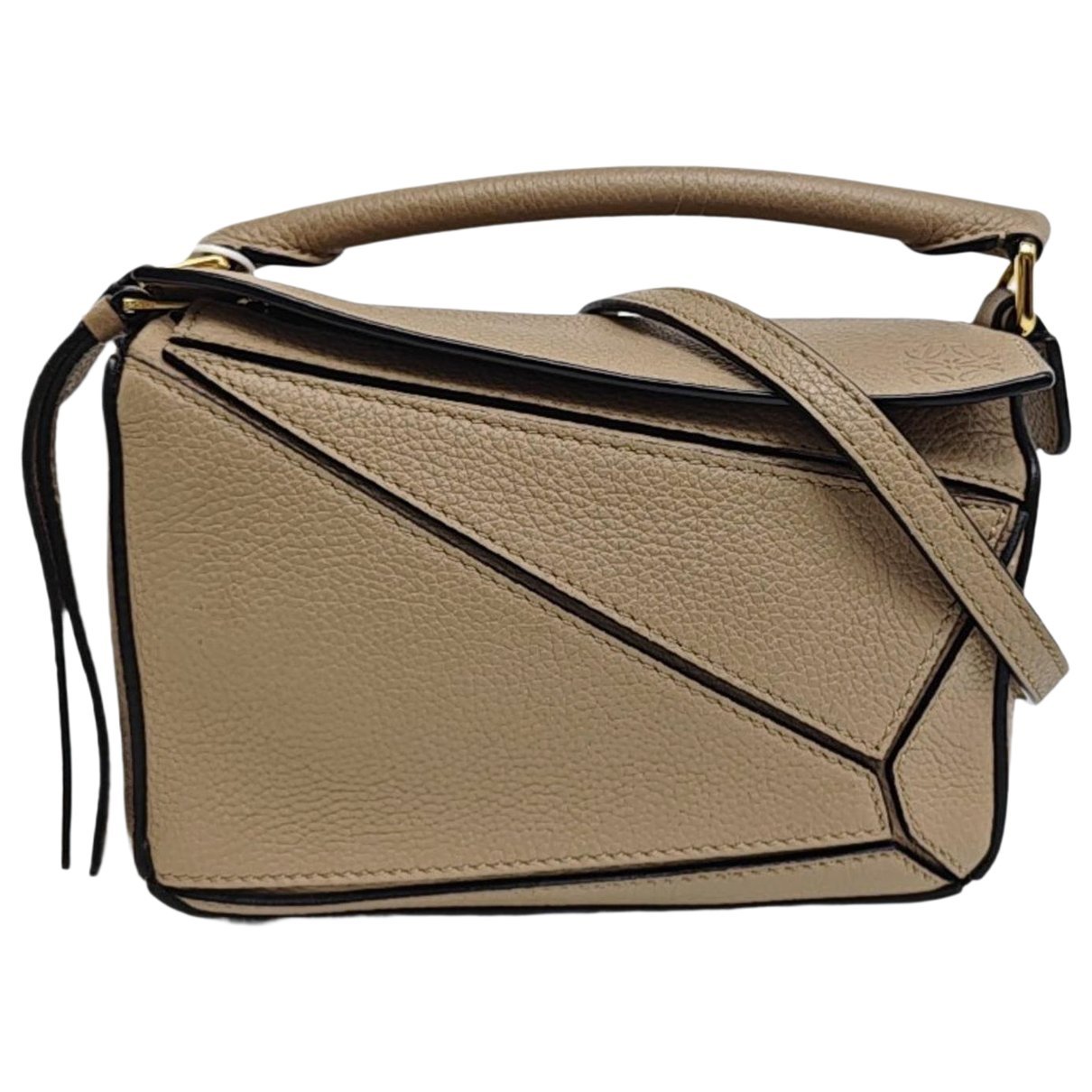 Puzzle leather handbag