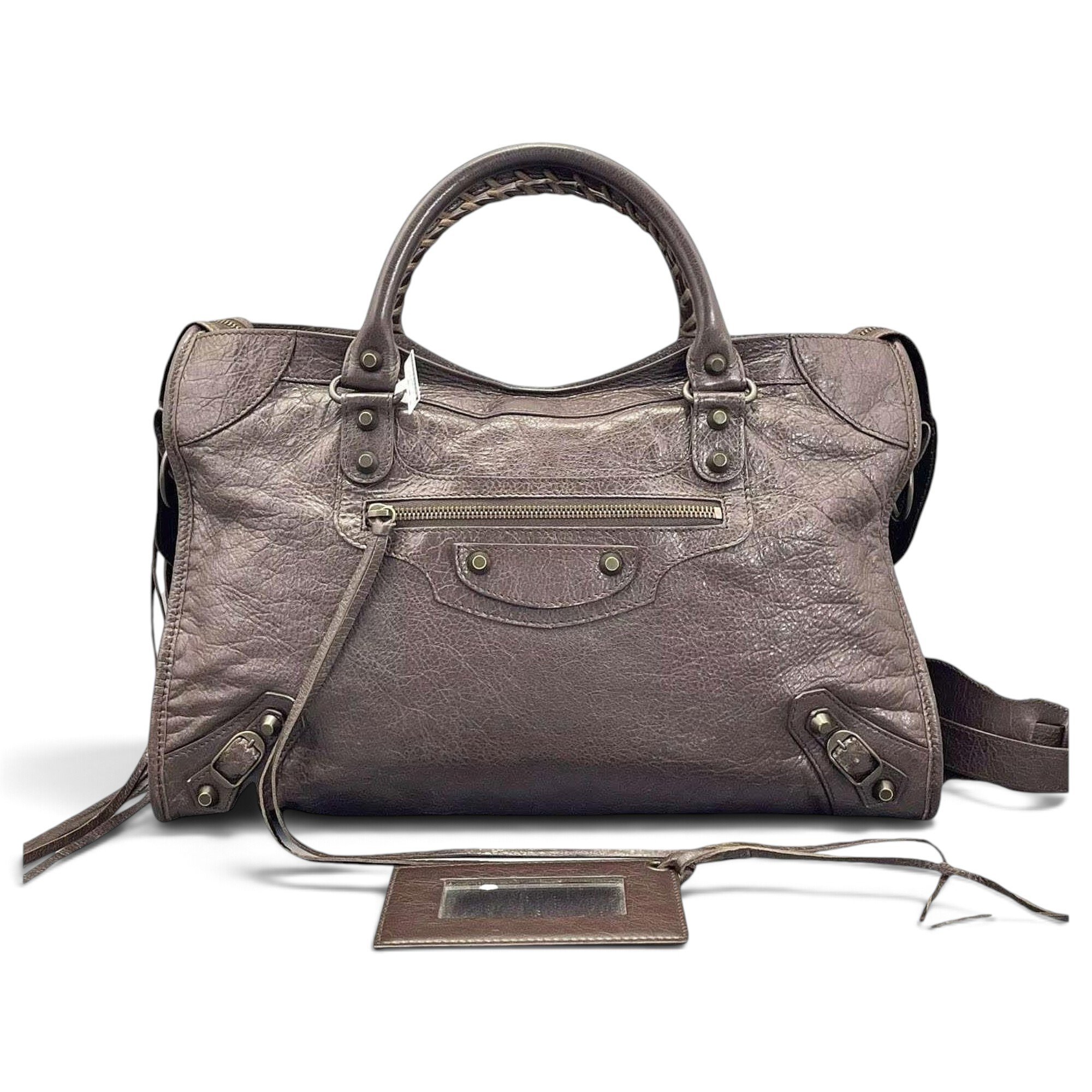 City leather handbag