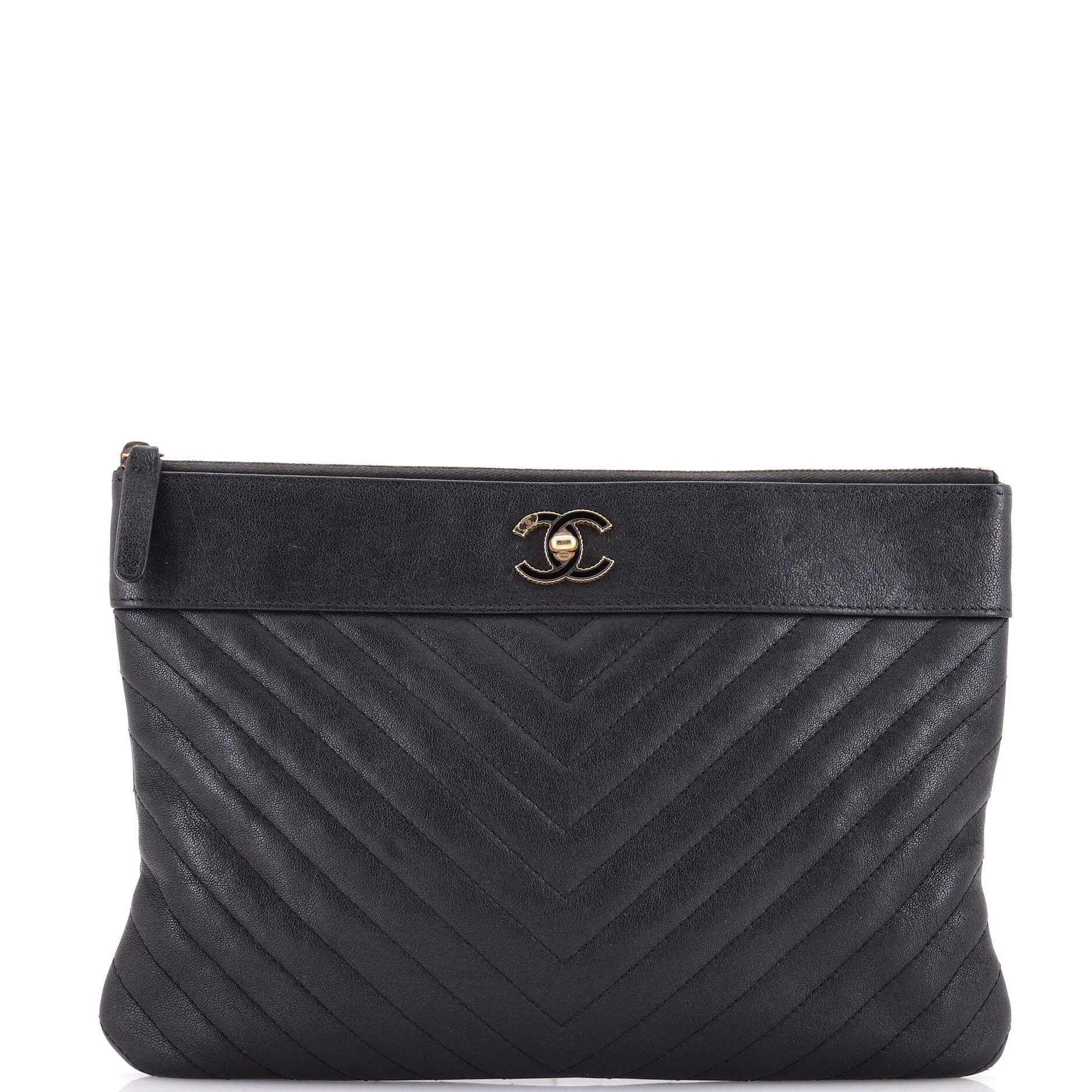 Leather clutch bag