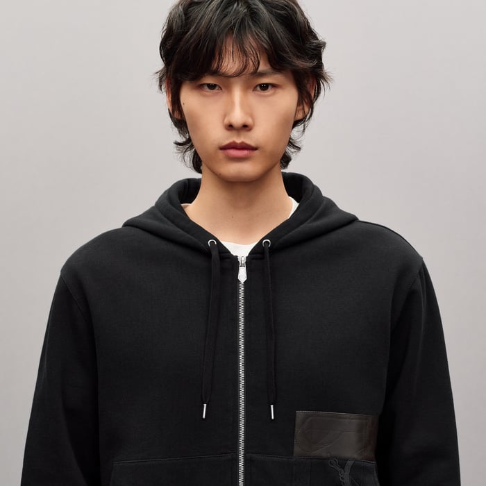 Noir "Eperon d'Or En Perspective" Zipped Hooded Sweater