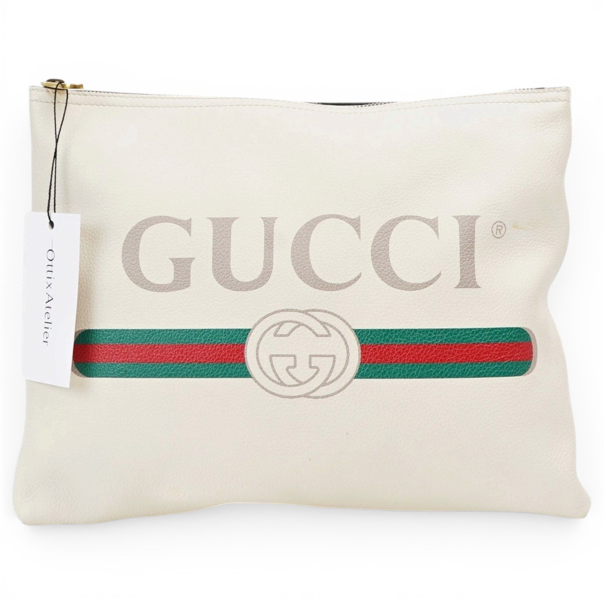 Leather clutch bag
