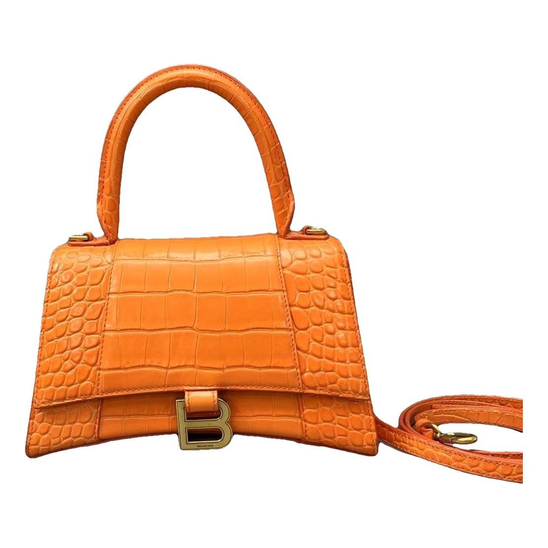 Hourglass leather handbag
