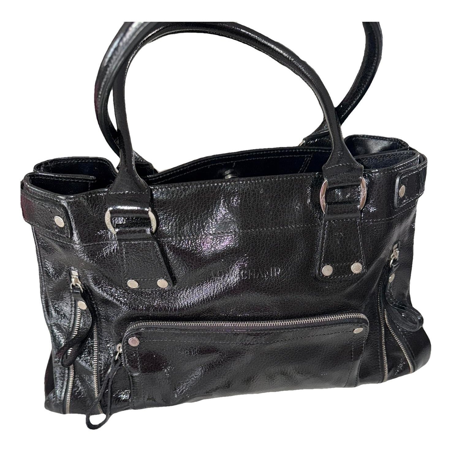 Patent leather handbag
