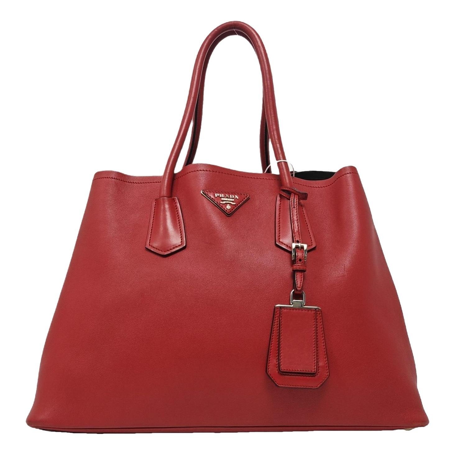 Double leather handbag