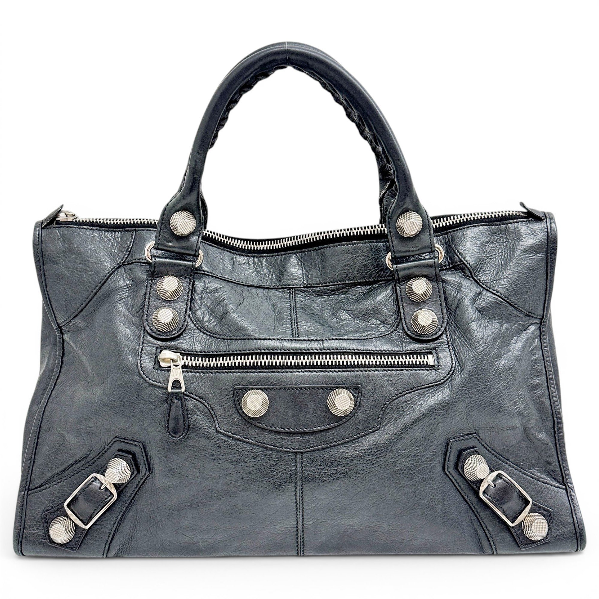 Work leather handbag