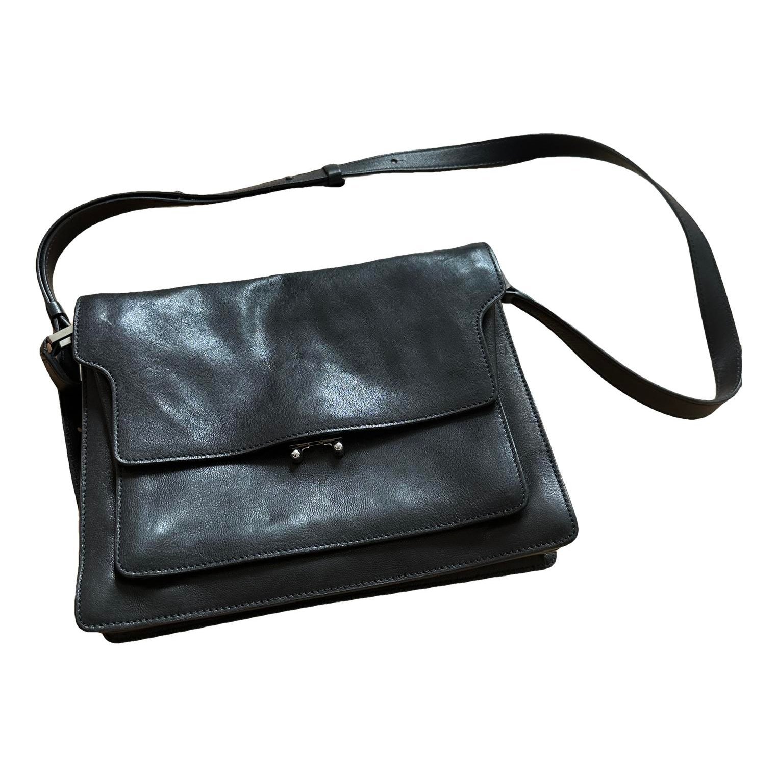 Trunk leather crossbody bag