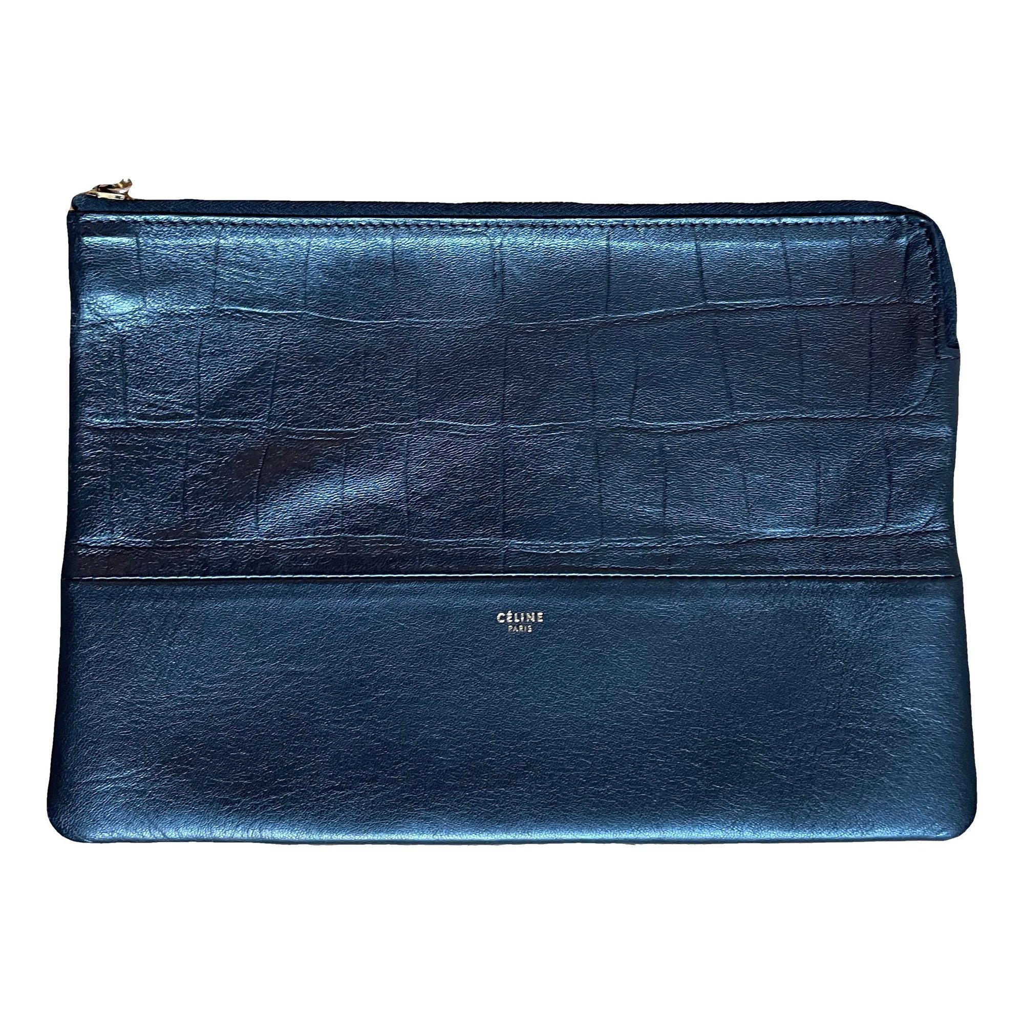 Leather clutch bag