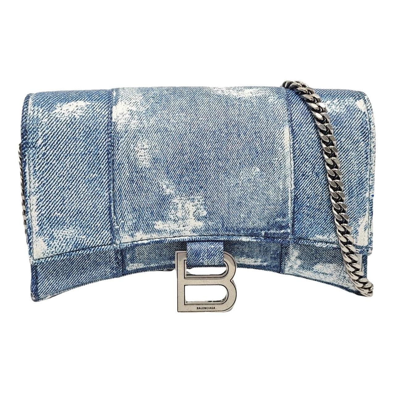 Hourglass leather handbag