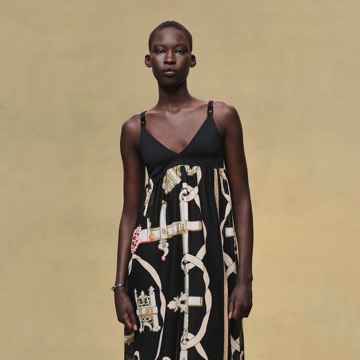 Noir "Ferronnerie Remix" Mixed Materials Beach Dress