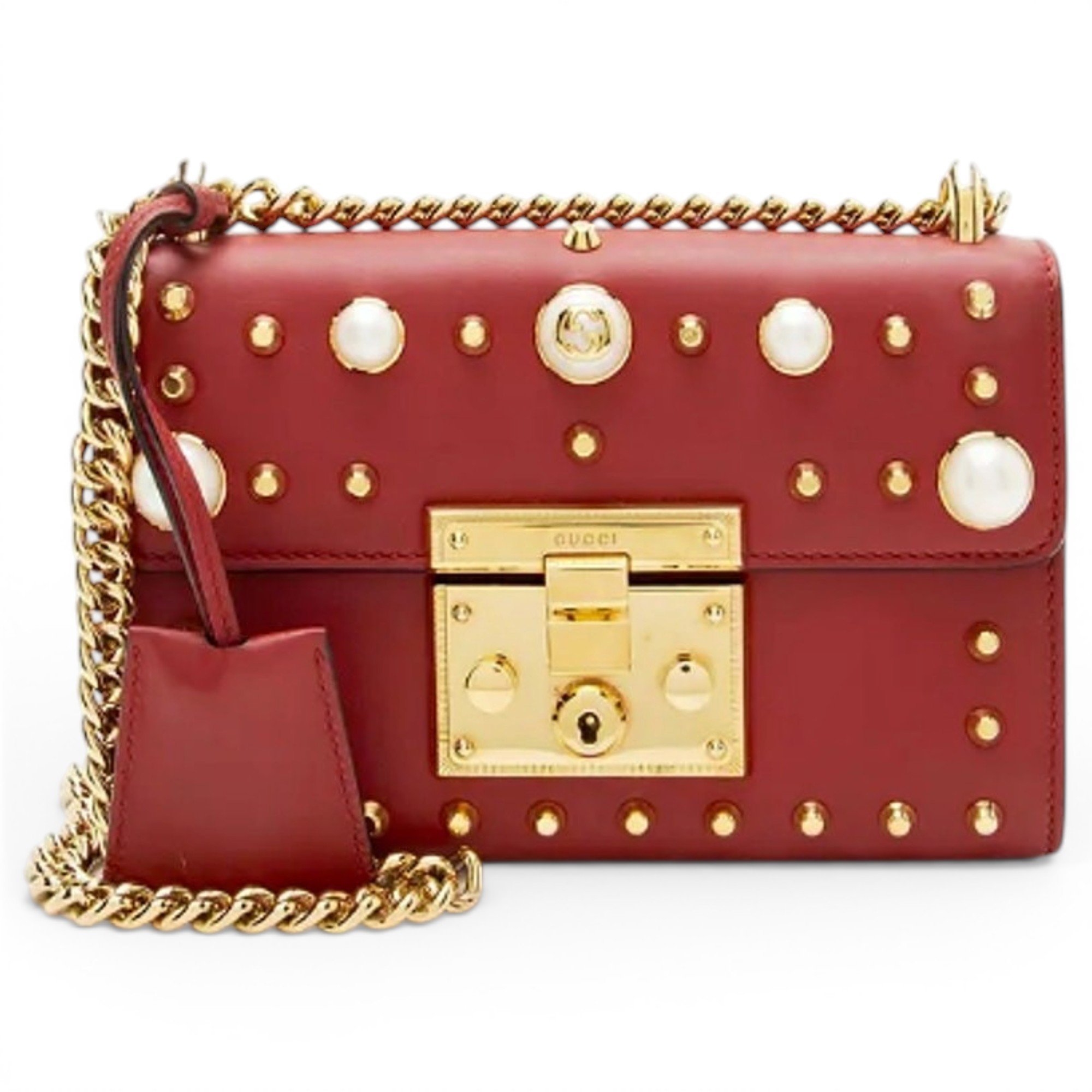 Padlock leather handbag