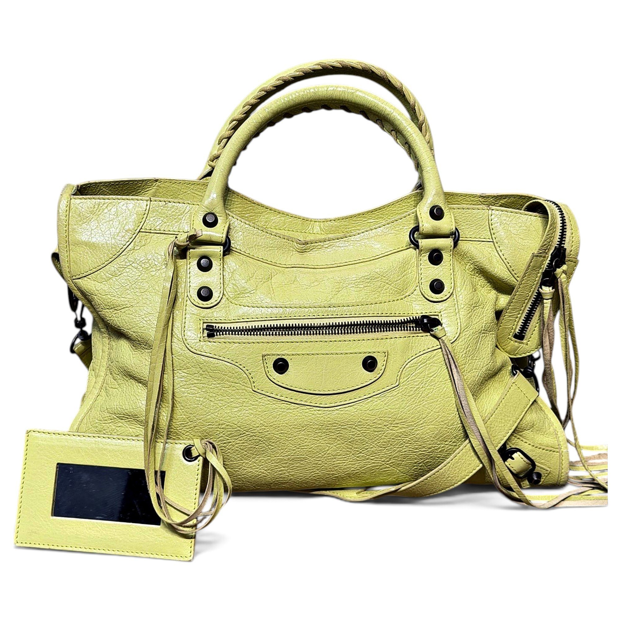 City leather handbag
