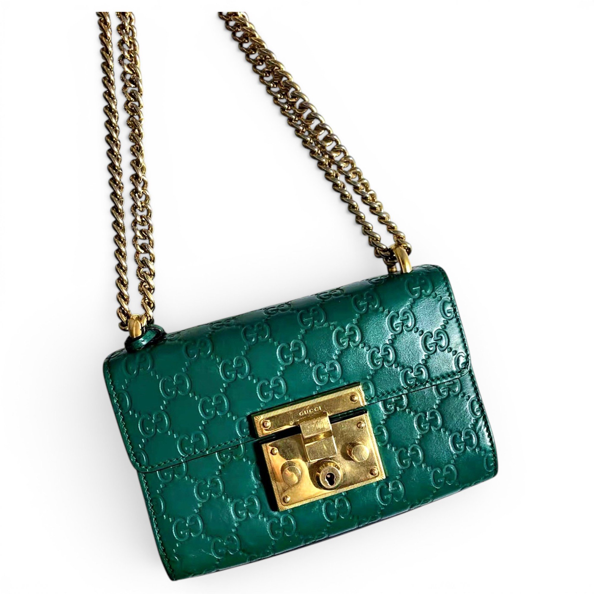 Padlock leather handbag