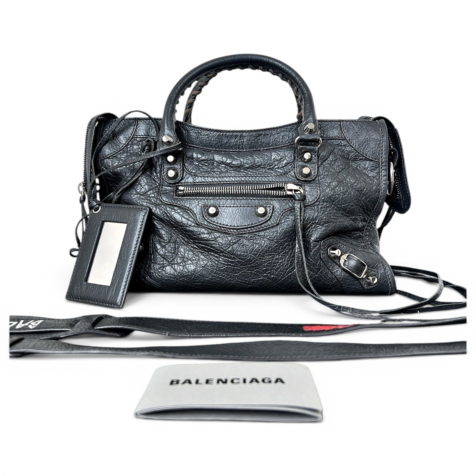 City leather handbag