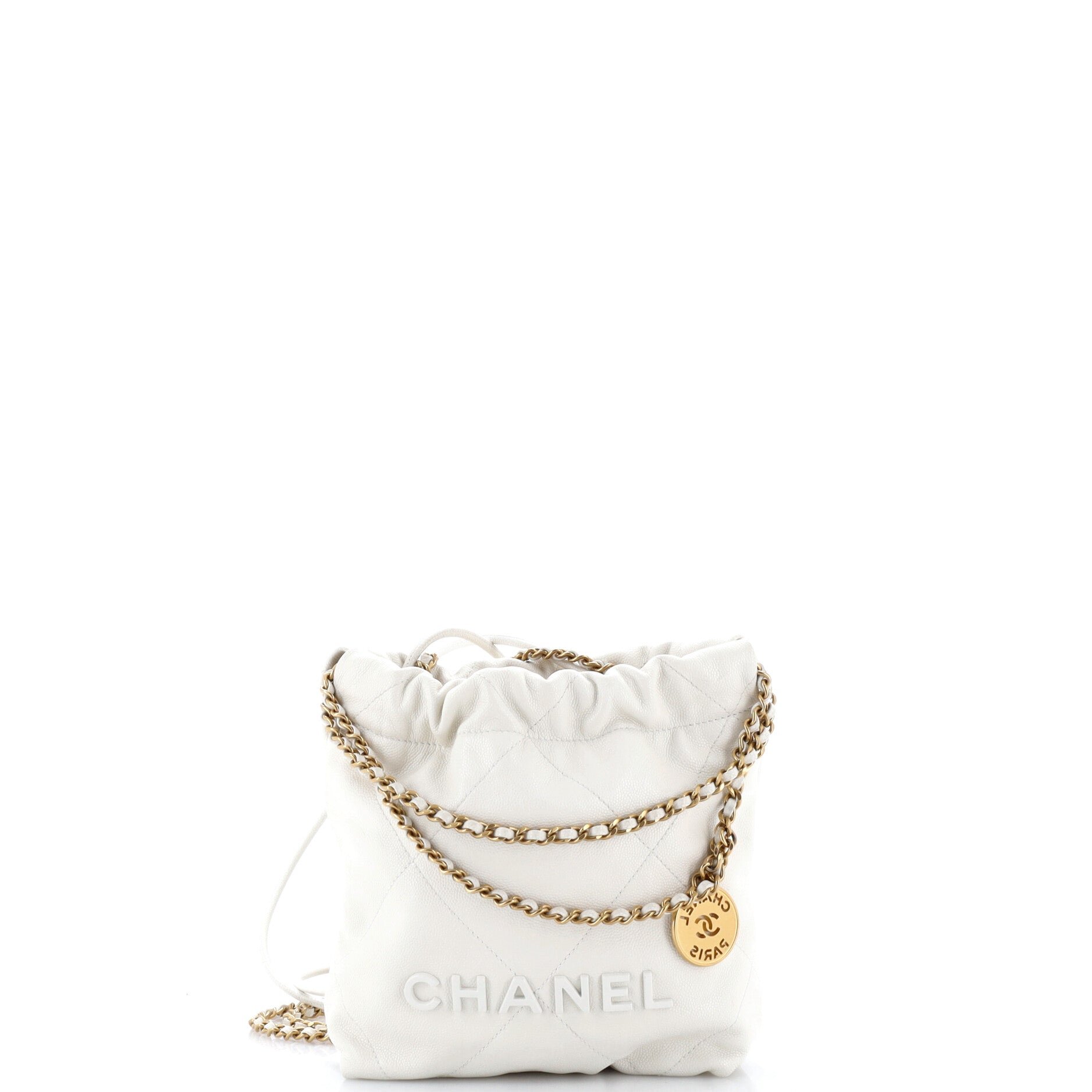 22 Chain Hobo Quilted Caviar Mini