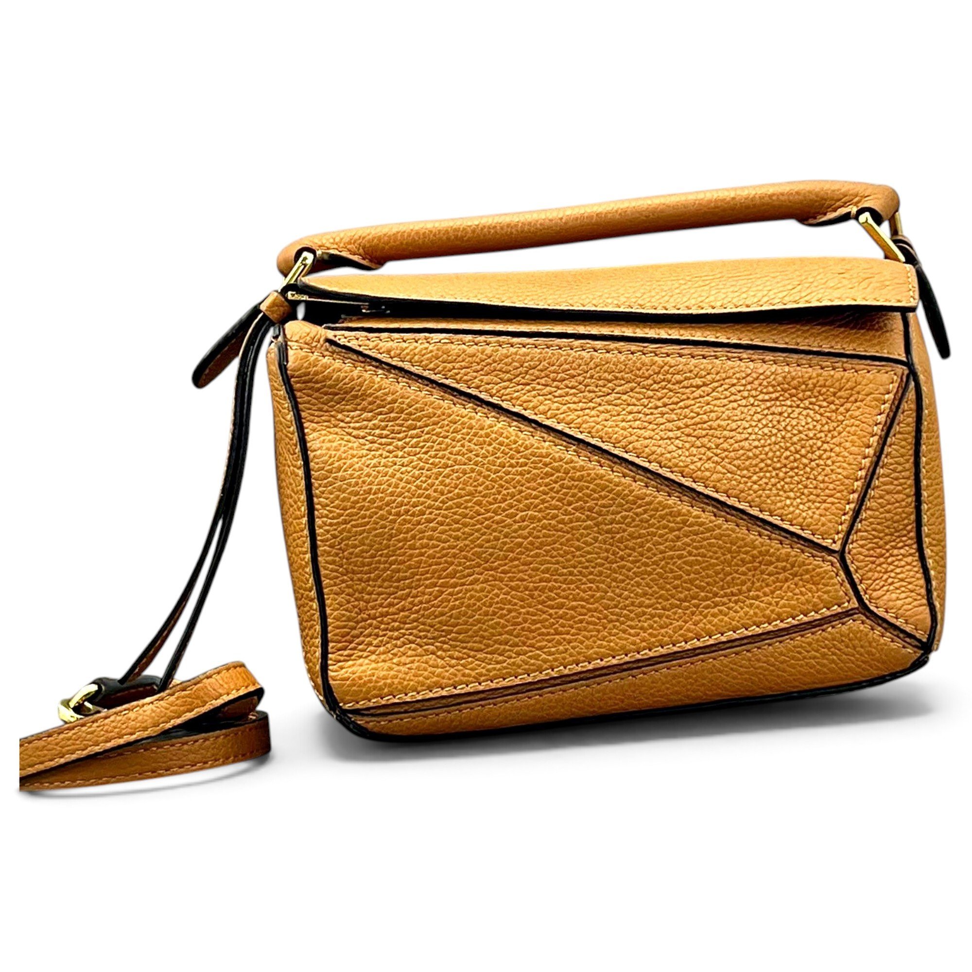 Puzzle leather handbag
