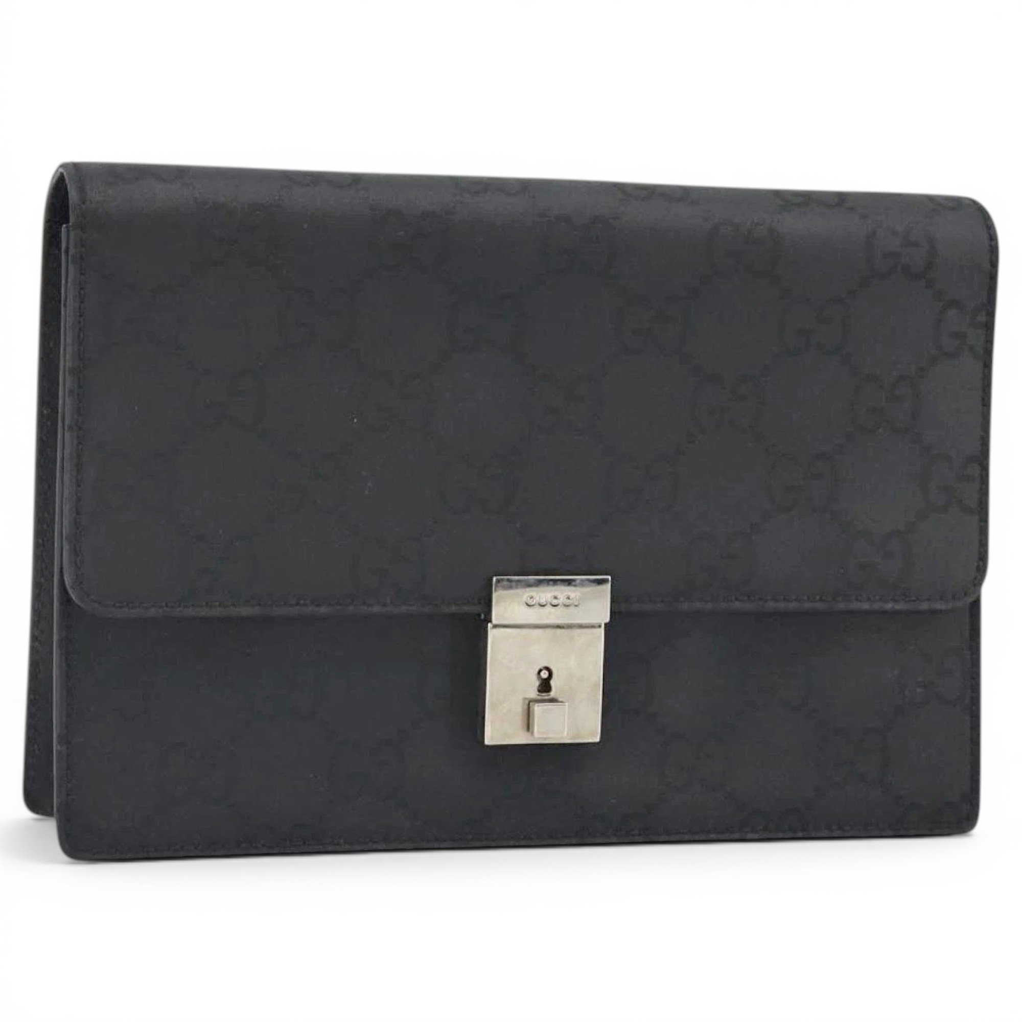 Leather clutch bag