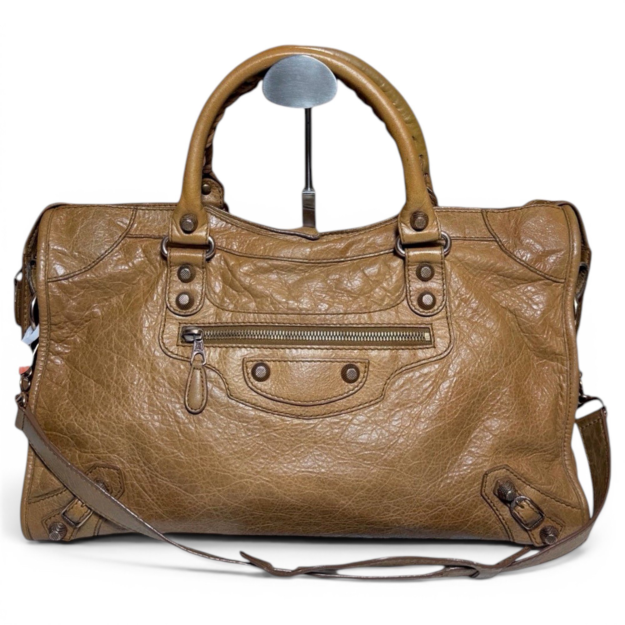 City leather handbag