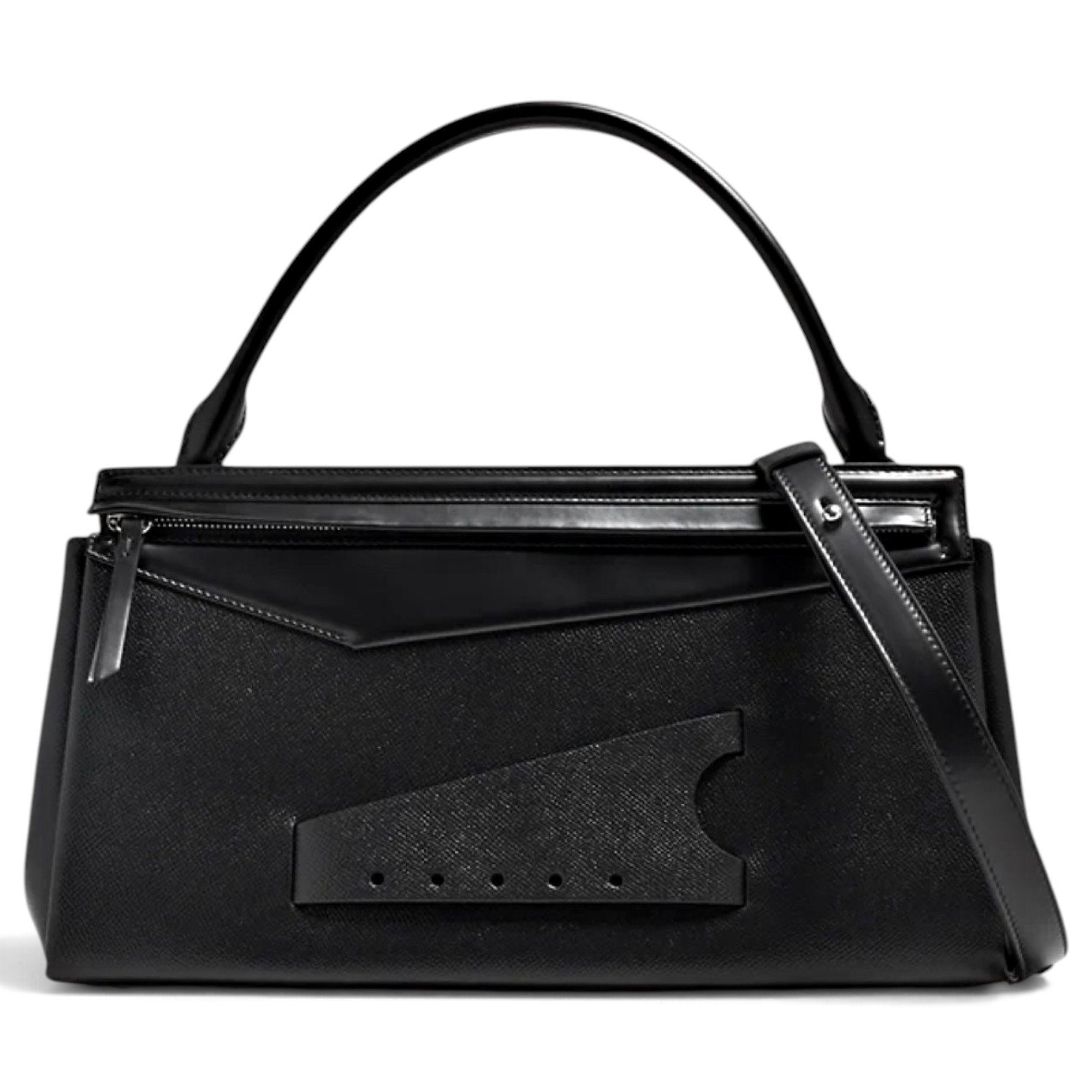 Snatched leather handbag