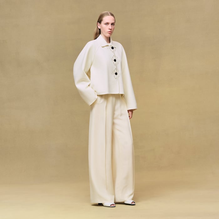 Blanc Naturel Cashmere Embroidered Jacket