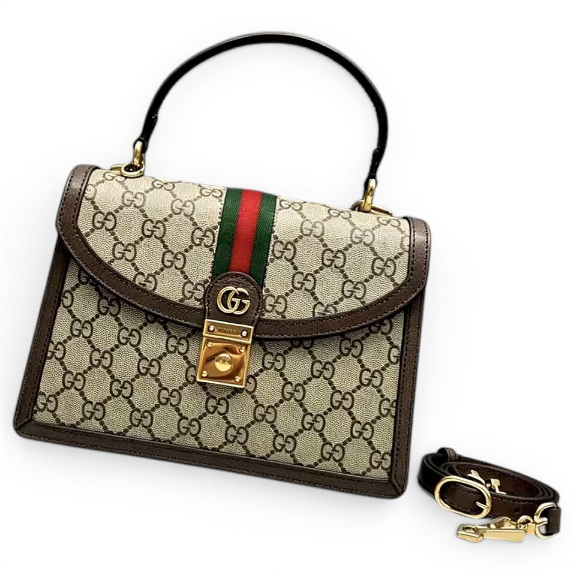 Ophidia Flap Top Handle leather handbag