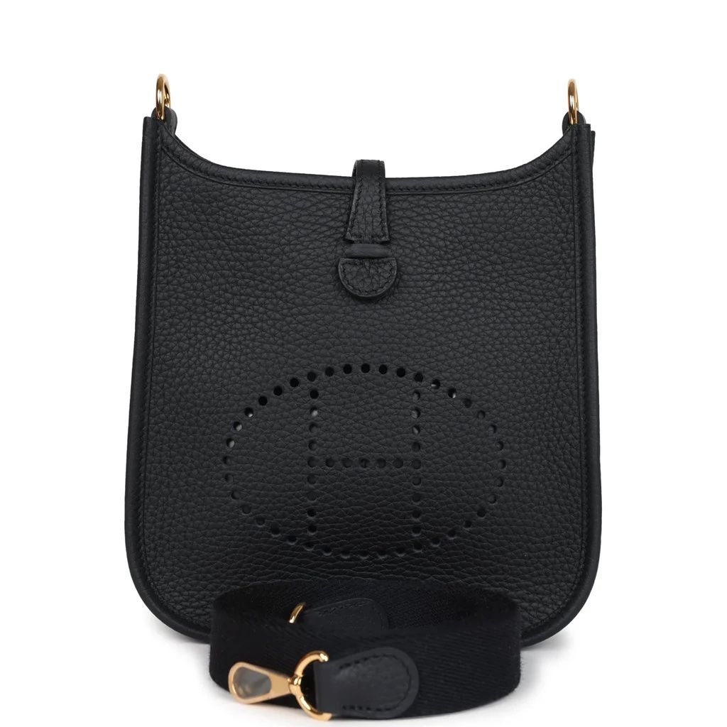 Hermes Hermes Mini Evelyne Noir GHW, New Full Set KJRB001